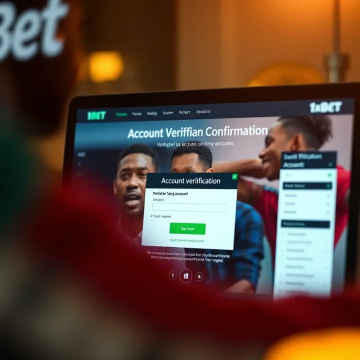 Verification confirmation screen indicating successful account setup on 1xBet platform