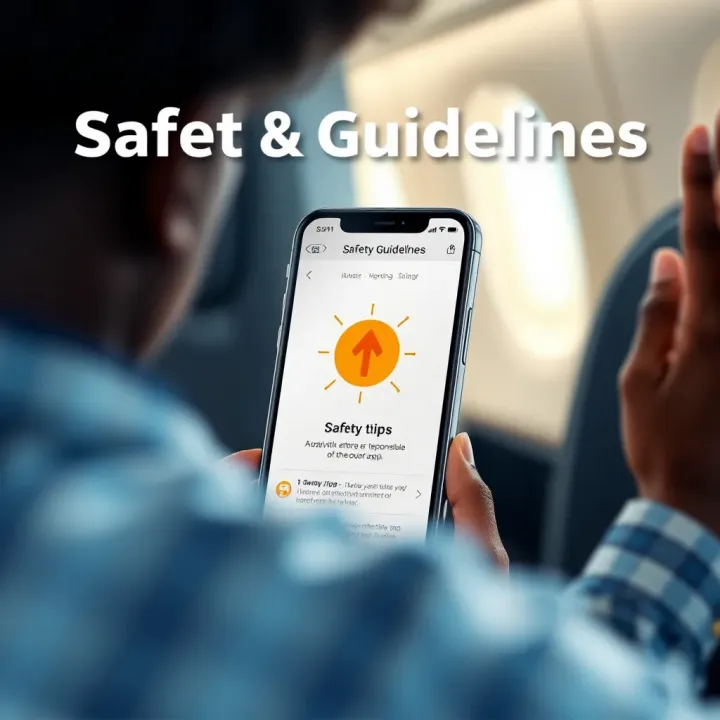 Safety Guidelines for Aviator App Usage Visual guide illustrating safety tips for responsible use of the Aviator app in Nigeria