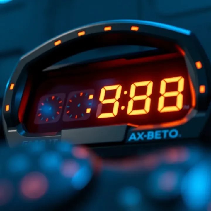 Digital clock displaying optimal gaming hours for online betting