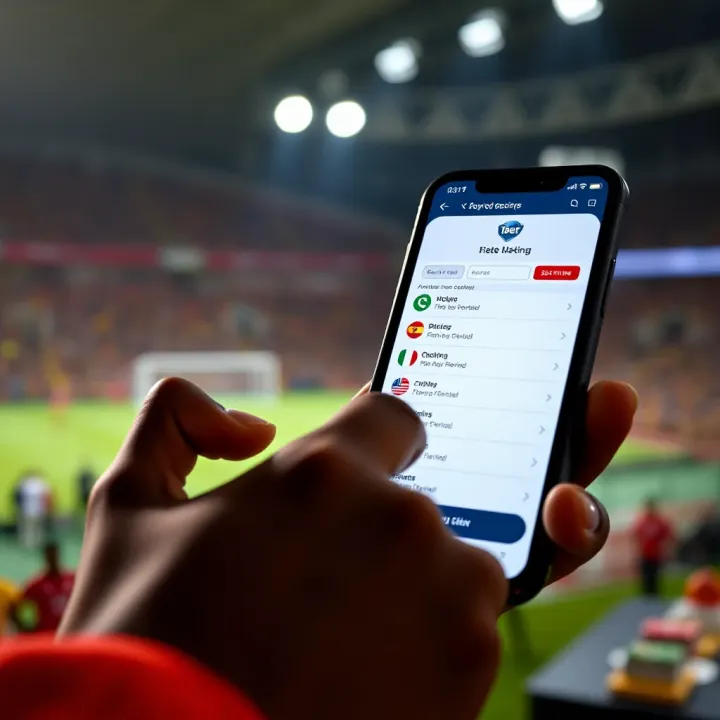 Optimized Mobile Betting Experience on 1xBet Nigeria Platform User navigating betting options on a mobile application with optimized layout for easy access