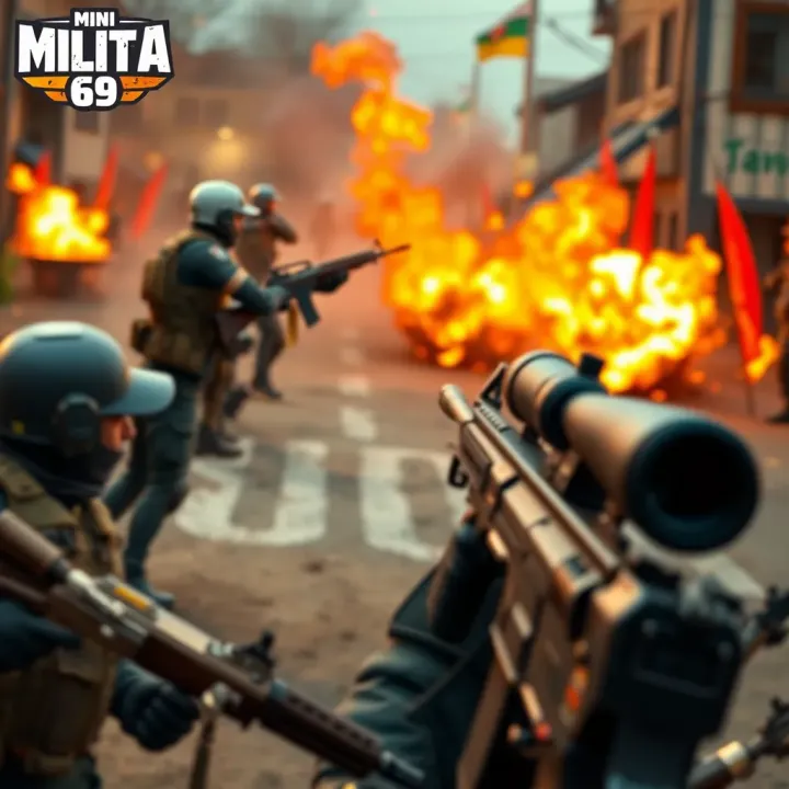 Exciting Multiplayer Combat in Mini Militia 69 Gameplay screenshot showing intense multiplayer shooting action in Mini Militia 69