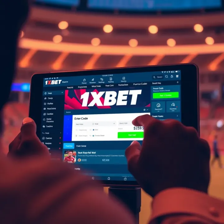 Entering Promo Code on 1xBet Platform in Nigeria User entering promo code on 1xBet betting platform interface