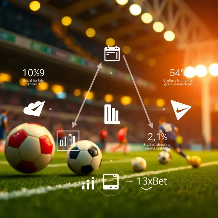 Illustration of factors influencing sports forecasts with icons representing data and statistics