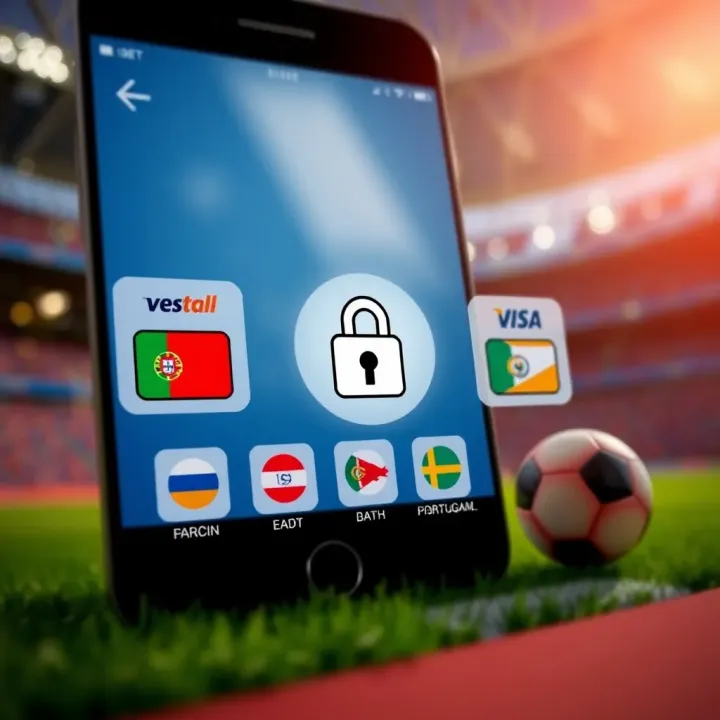 Digital wallet icons representing secure payment methods available on 1xBet app in Portugal