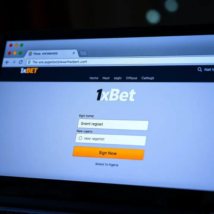 Screenshot of the 1xBet registration page showing the sign-up form for new users in Nigeria
