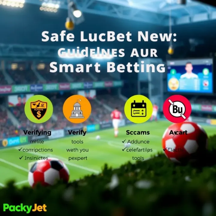 Illustration of responsible betting tips with icons related to verifying tools and avoiding scams