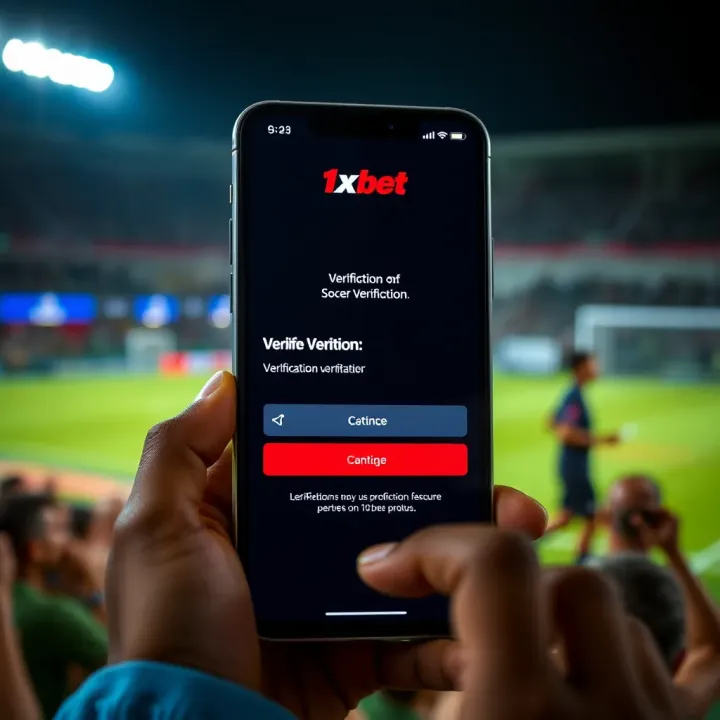 Secure Verification and Login Screen on 1xbet Mobile Platform Secure mobile login screen showing verification options on a smartphone