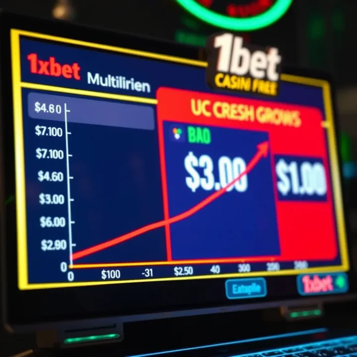 Graph showing multiplier growth and crash point in a betting game interface