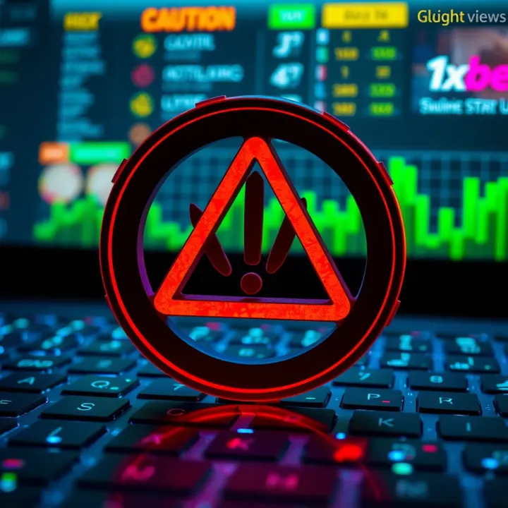 Conceptual illustration of risks and caution symbol in digital betting environment