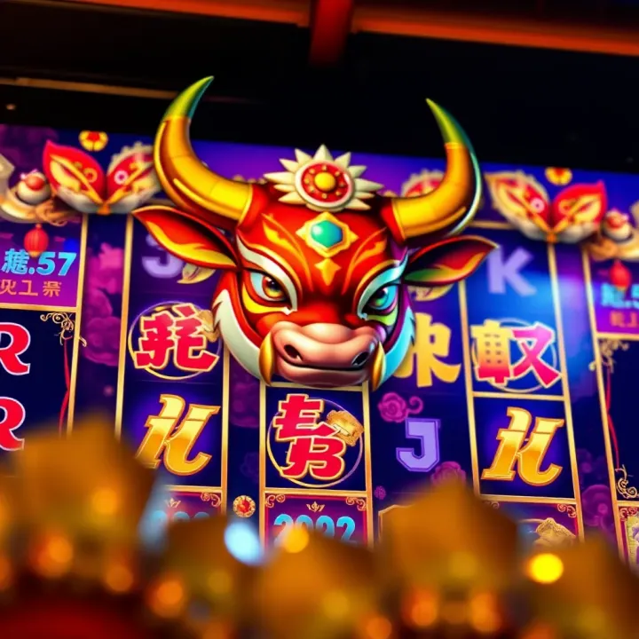 Fortune Ox slot game screen showing vibrant symbols and jackpot details on 1xBet platform