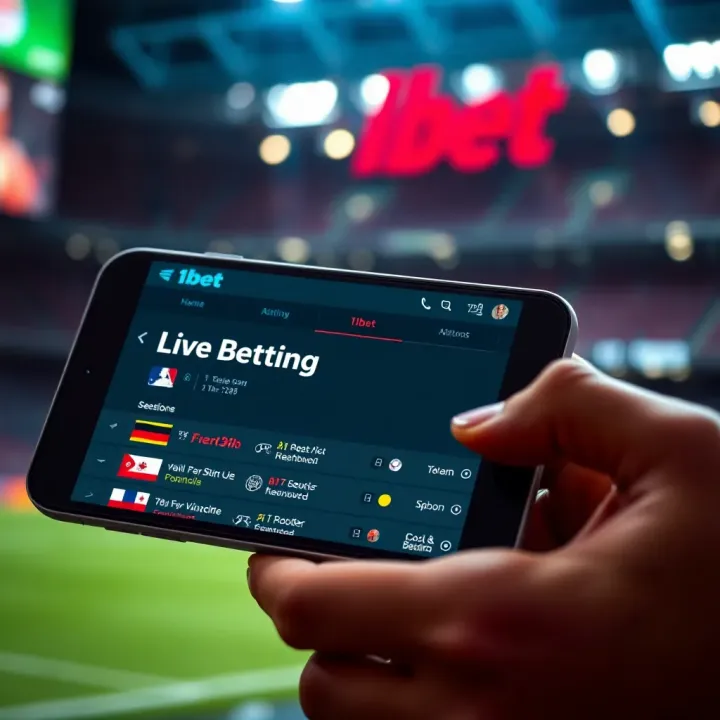 Illustration of a mobile device showing live betting options and event times
